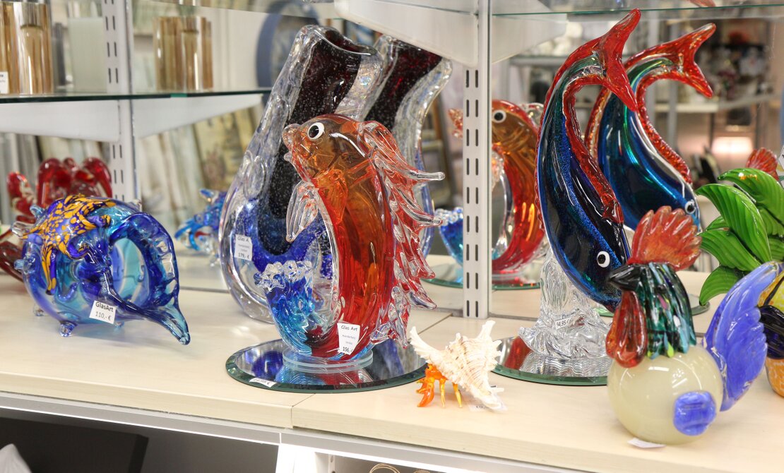 Fische als Glasskulpturen